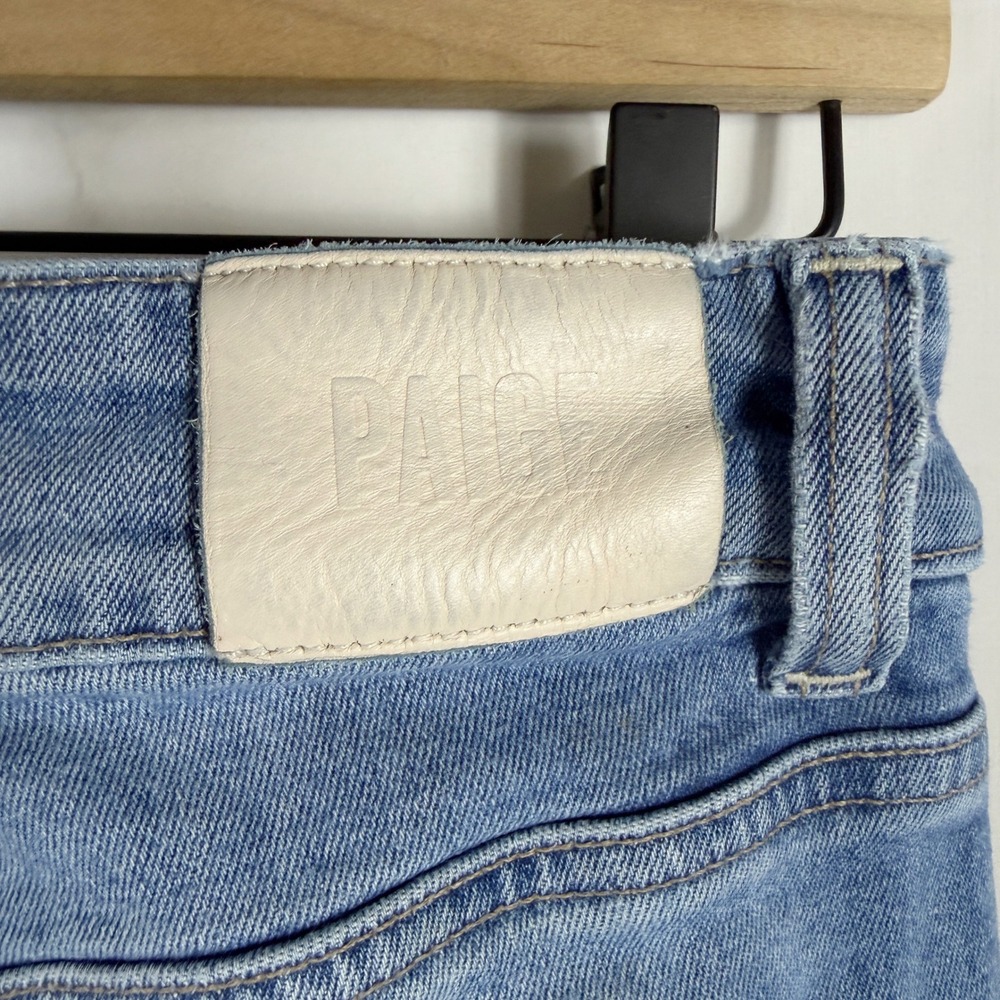 Paige Sasha Ankle Jeans Cuffed Wide Leg Blue High Rise Cropped Denim Womens 27 - Picture 13 of 14
